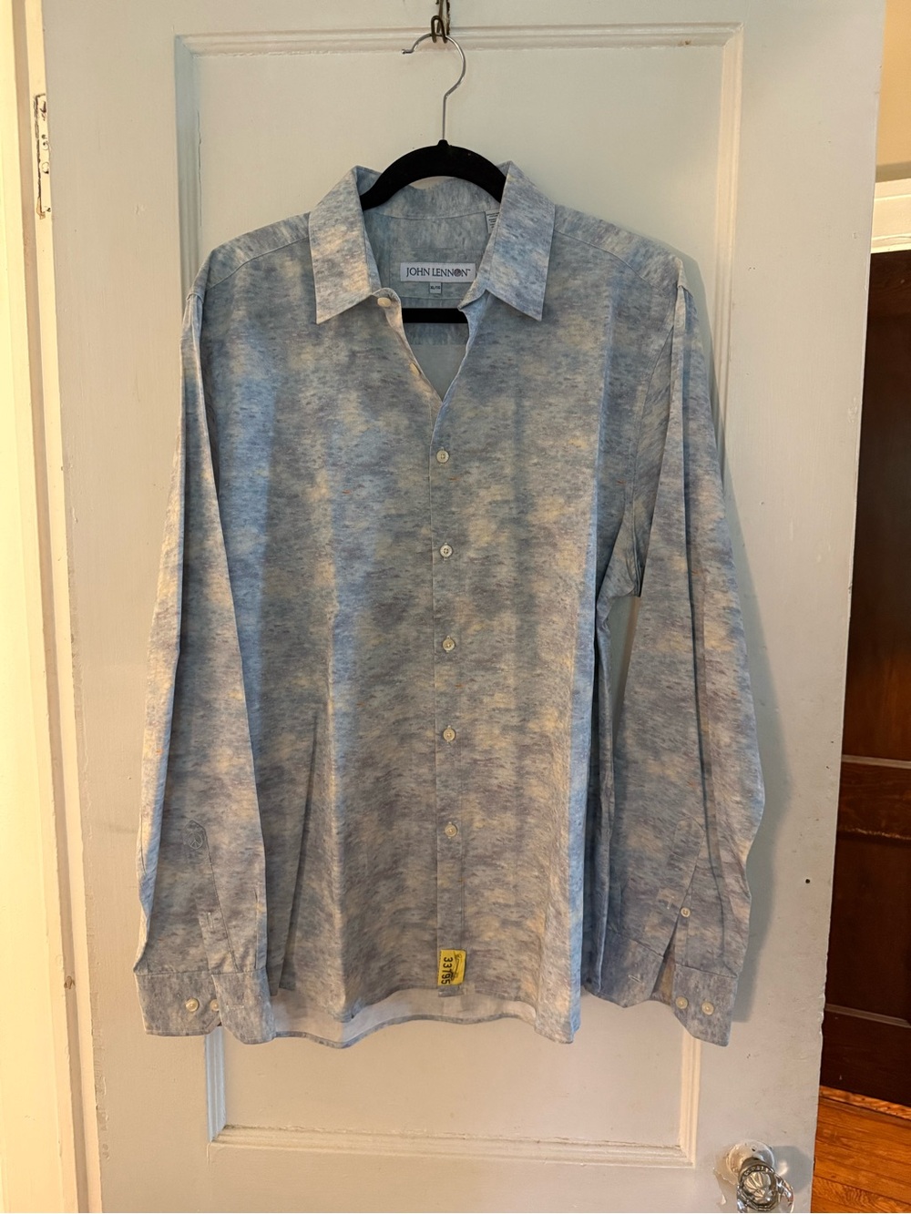 John Lennon Light Blue Men's Long-Sleeve Button-Down Shirt